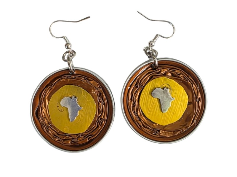 Coffee Pod Two Tone Africa Earrings